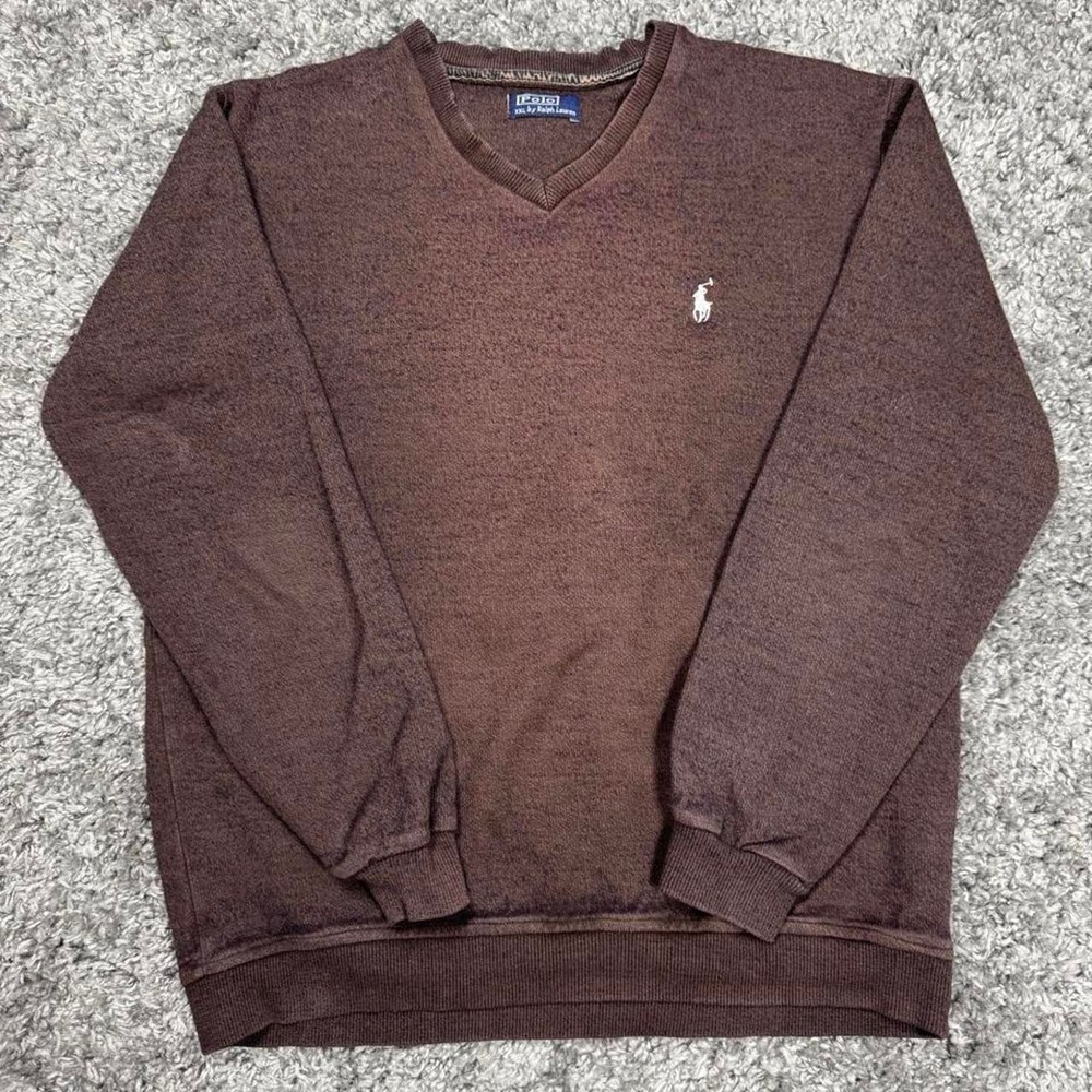 Brown Polo Ralph Lauren V-neck sweater